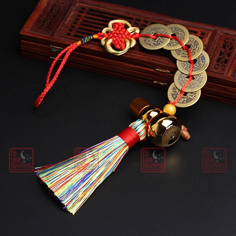 Dây đồng xu trang trí treo xe otô, cửa hàng, trang trí tết nhà ở mang lại may mắn chiêu tài lộc bình an (DẠNG THẲNG)