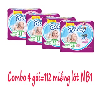 Combo 4 gói miếng lót Bobby NB1-112 miếng