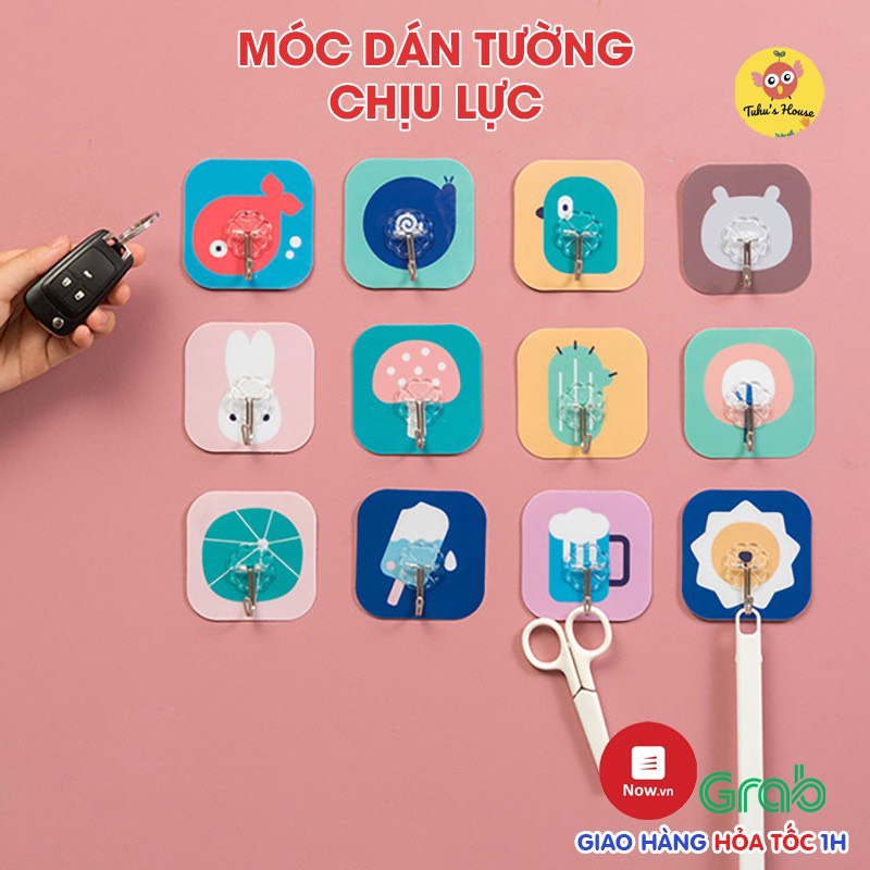 Móc Dán Tường Chịu Lực Treo Đồ, Treo Vật Dụng MẪU HOẠT HÌNH Dễ Thương