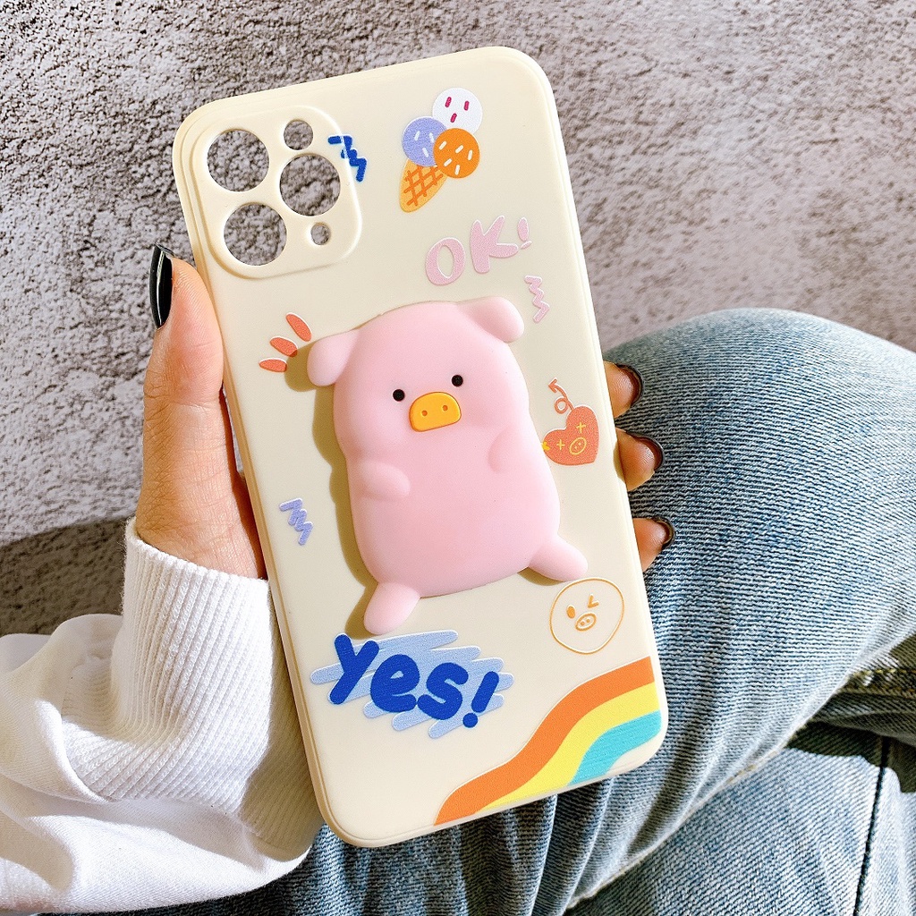 Ốp lưng hình nổi heo con cute hột me dành cho nhiều dòng máy của iphone/samsung/oppo/vivo/realme/xiaomi