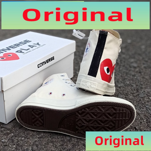 Giày CONVERSE Cdg Play Màu Trắng Sữa Chính Hãng Cao Cấp Sản Xuất Tại Việt Nam