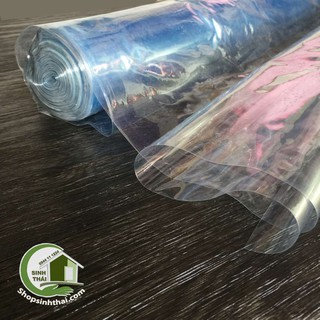 [ 1 mét ] màng nhựa dẻo trắng xanh bao tập sách, làm màng che chắn cửa sổ, cầu thang - khổ 80cm