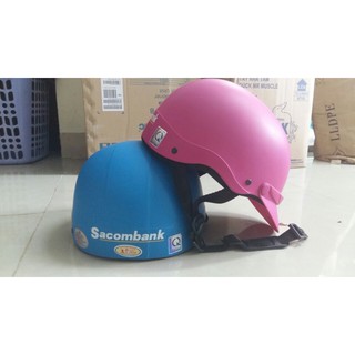 Nón bảo hiểm Sacombank - xanh mờ/hồng mờ