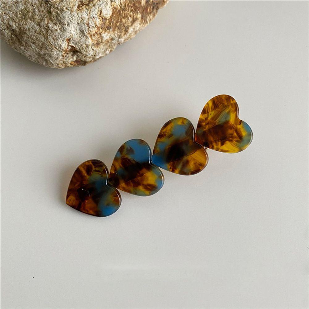 Kẹp Tóc Acetic Acid Họa Tiết Cẩm Thạch Nhiều Màu Dễ Thương Phong Cách Vintage Hàn Quốc