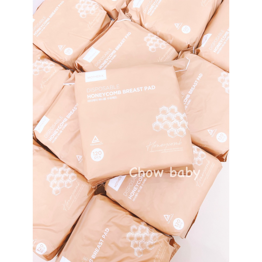 [Mẫu mới] Miếng lót thấm sữa tổ ong 3d Mother-K Hàn Quốc (120c) - Tấm lót thấm sữa Mother K