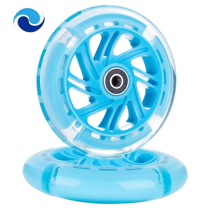 Cặp bánh xe scooter 120mm có đèn led màu đen cho trẻ em