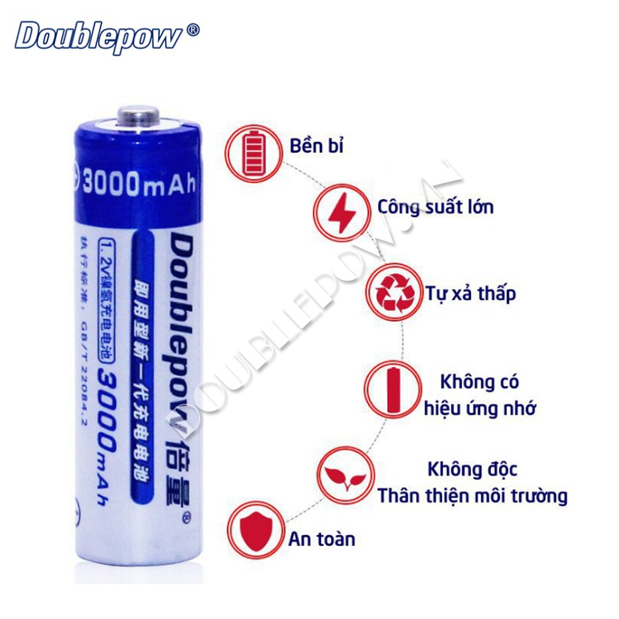 Pin tiểu sạc AA Doublepow 3000mAh