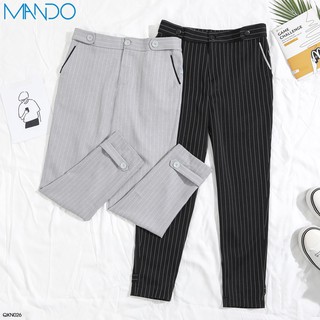 Quần Âu/Quần Tây Nam MANDO Kẻ Sọc Thiết Kế Mới Lạ Phong Cách Thời Trang Hàn QUốc Phù Hợp Đi Làm, Đi Chơi QKN026
