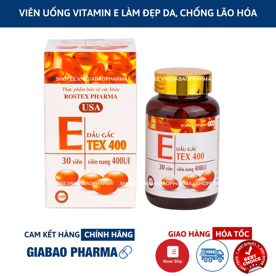 Viên uống làm đẹp da Vitamin E dầu gấc 400IU chống lão hoá