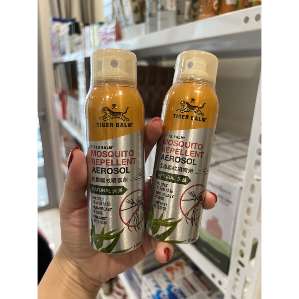 Miếng dán, Xịt Chống Muỗi Tiger Balm Mosquito Repellent Aerosol 120ml