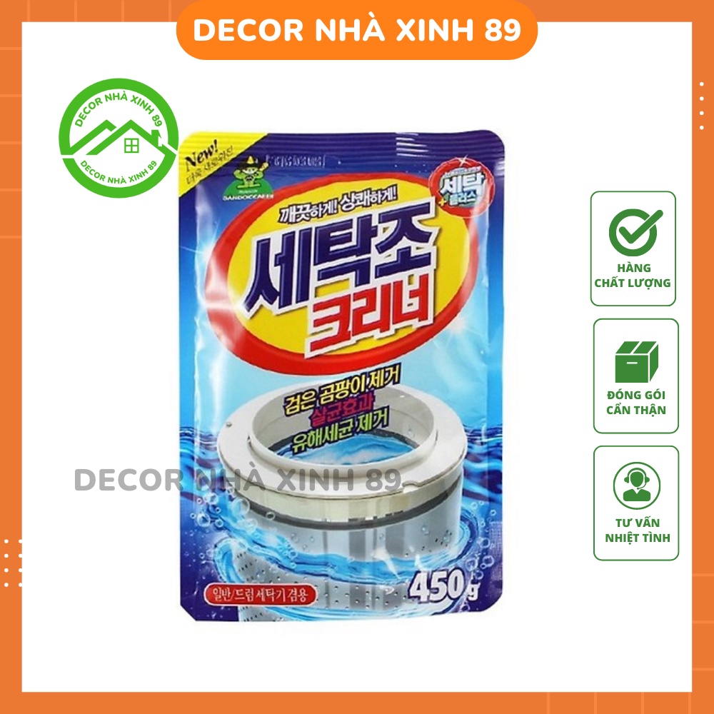 Bột Tẩy Lồng, Vệ Sinh Máy Giặt Hàn Quốc 450g, Tẩy Rửa Siêu Sạch, Hiệu Quả Tức Thì - Decor Nhà Xinh