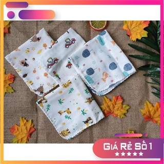 Gói 10 Khăn sữa Nhật in hình cho bé