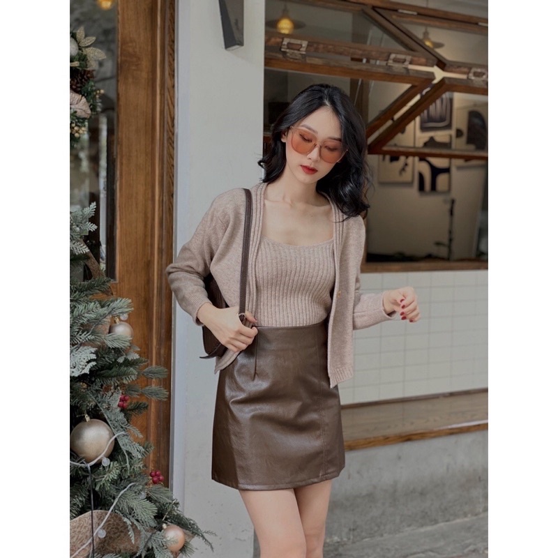 Set Len Hai Món Kèm Cardigan QC