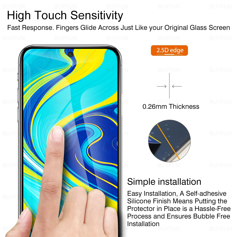 2 Pcs Full Screen Protector For Xiaomi Redmi Note 9S Tempered Glass On The Red Mi Note 9 Pro Max Note9 S 9pro 9H Protective Film