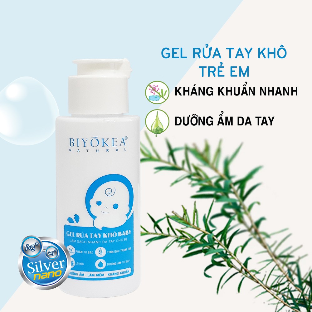 GEL RỬA TAY KHÔ KHÁNG KHUẨN CHO BÉ 80ML BIYOKEA