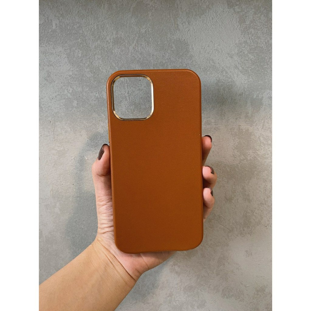 Ốp lưng Mutural da Leathe Case cho iPhone 13 Pro max 12 Mini, 12, 12 Pro Max viền camera vàng siêu đẹp