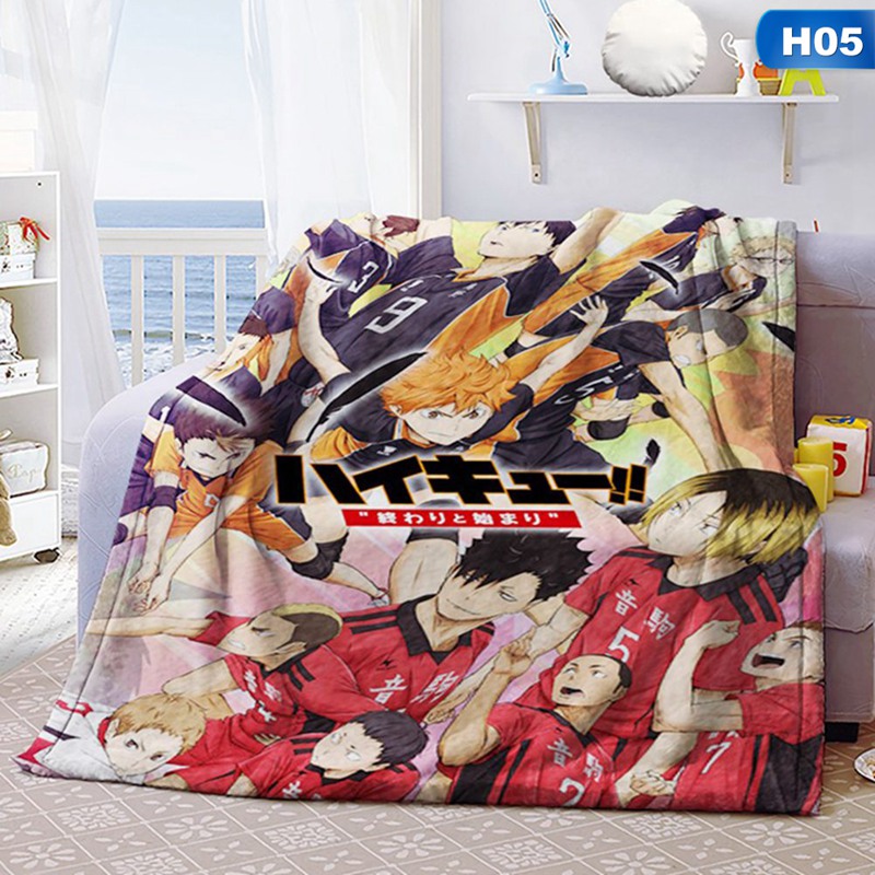 Chăn đắp ghế sofa bằng flannel mềm mại in hình anime Haikyuu