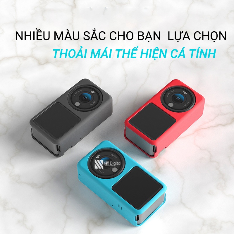 Ốp Bảo Vệ Silicon TELESIN Dùng Cho DJI Action 2 Phụ Kiện Máy Ảnh Thể Thao Ốp Chống Bụi Chống Trượt Chống Trầy Xước