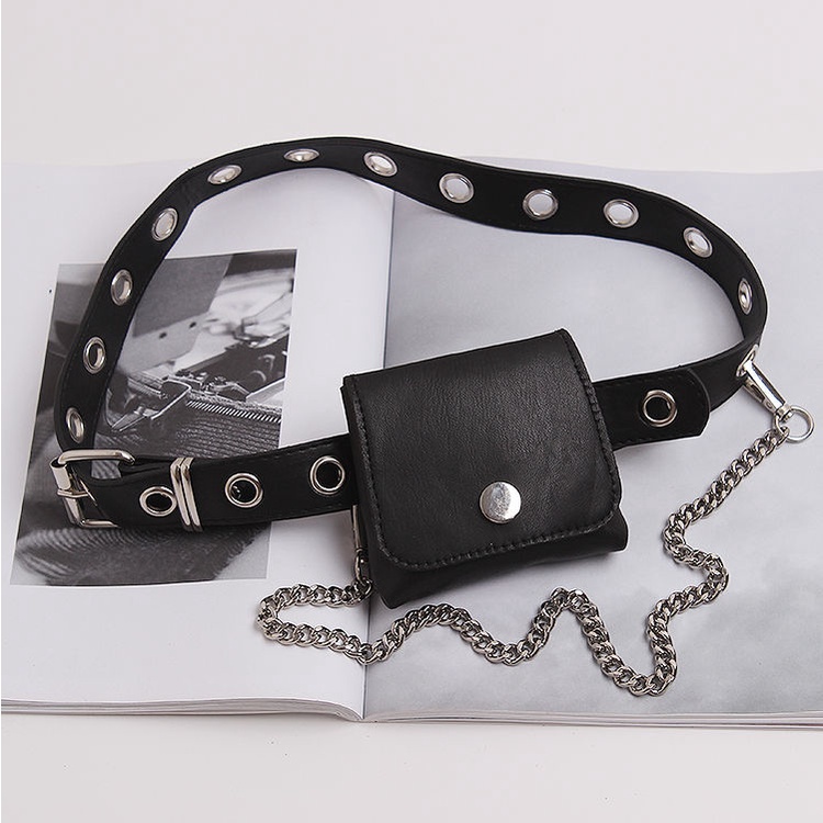 Thắt lưng phối ví và dây xích tháo rời được phong cách cá tính 19580