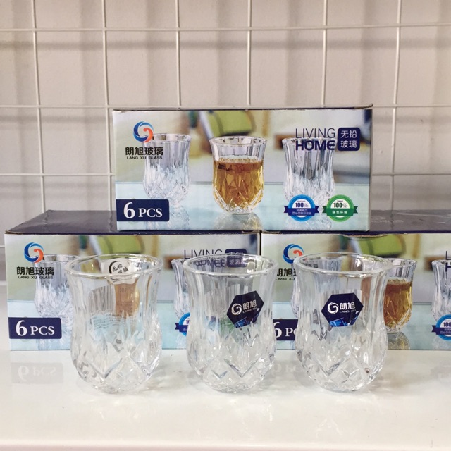 Bộ 6 cái ly/chén rượu, trà thuỷ tinh Living home 52ml