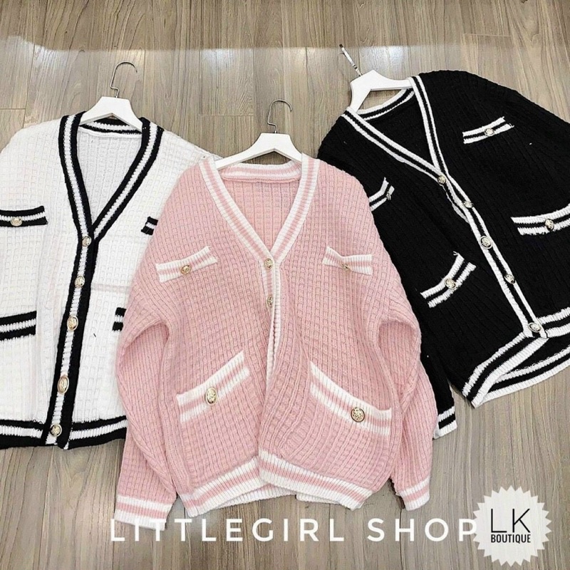 Áo khoác cadigan viền mới 4 nắp túi xinh ms180