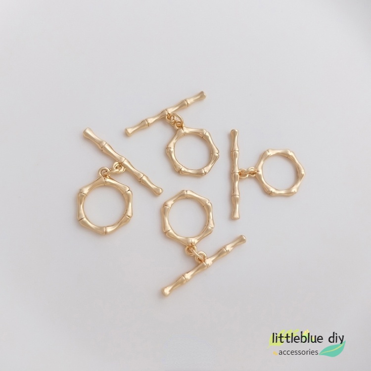 Khóa Vòng Tay/Dây Chuyền Thủ Công Hình Tròn/Tam Giác 14K Màu Vàng Đồng diy