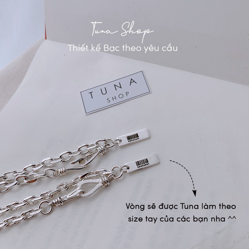 [HÀNG THIẾT KẾ]  Vòng tay đôi Bạc làm theo yêu cầu _𝐀̉𝐧𝐡 + 𝐯𝐢𝐝𝐞𝐨 𝐭𝐡𝐚̣̂𝐭_ TUNA SHOP Trang sức Bạc