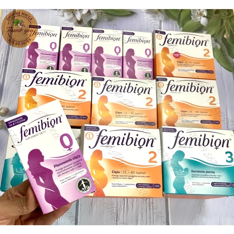 Vitamin bầu femibion số 0,1,2,3 số 1 châu âu chính hãng - ảnh sản phẩm 2