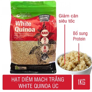 Hạt Diêm mạch giảm cân White Quinoa Absolute Organic 1kg Úc hsd 2021