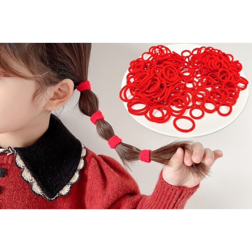 {Đường kính ~2cm} SET 100 CỌNG THUN NHÍ / CHUN CỘT TÓC - CO GIÃN TỐT - DÀNH CHO BÉ