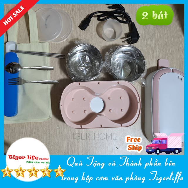 Hộp Cơm Cắm Điện MINISTYLE Tặng Kèm Bộ Đũa🎀Cắm Điện 3 Tầng, 4 Bát Inox, Giữ Nhiệt, Hâm Nóng Và Nấu Chín Thức Ăn | BigBuy360 - bigbuy360.vn