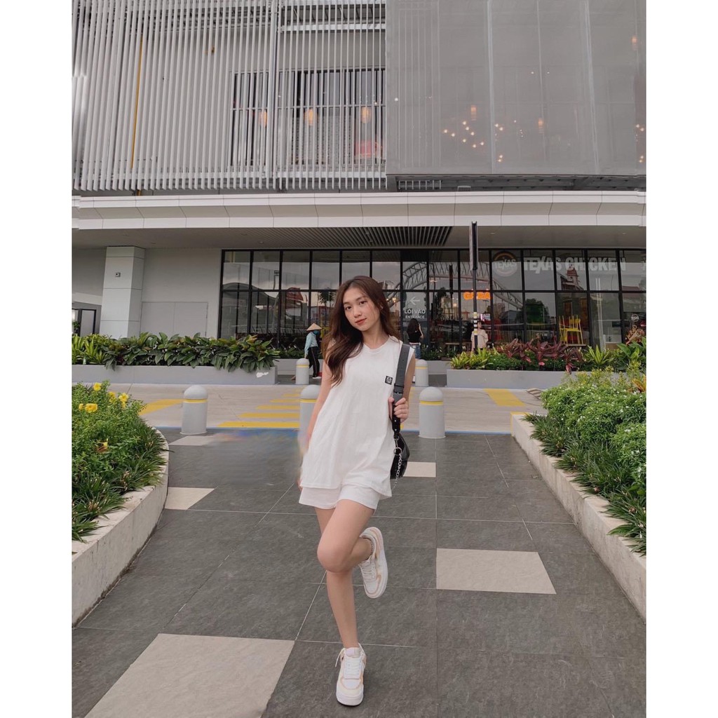 Tanktop Nữ/Sét Bộ Tanktop Logo Trâu Siêu Kute Có Quây Ngực Hàng Quảng Châu M820