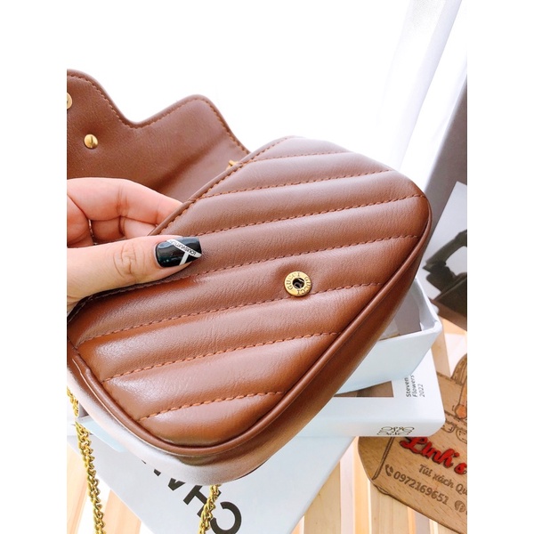 Túi chữ G nâu tây sang chảnh size 18fullbox