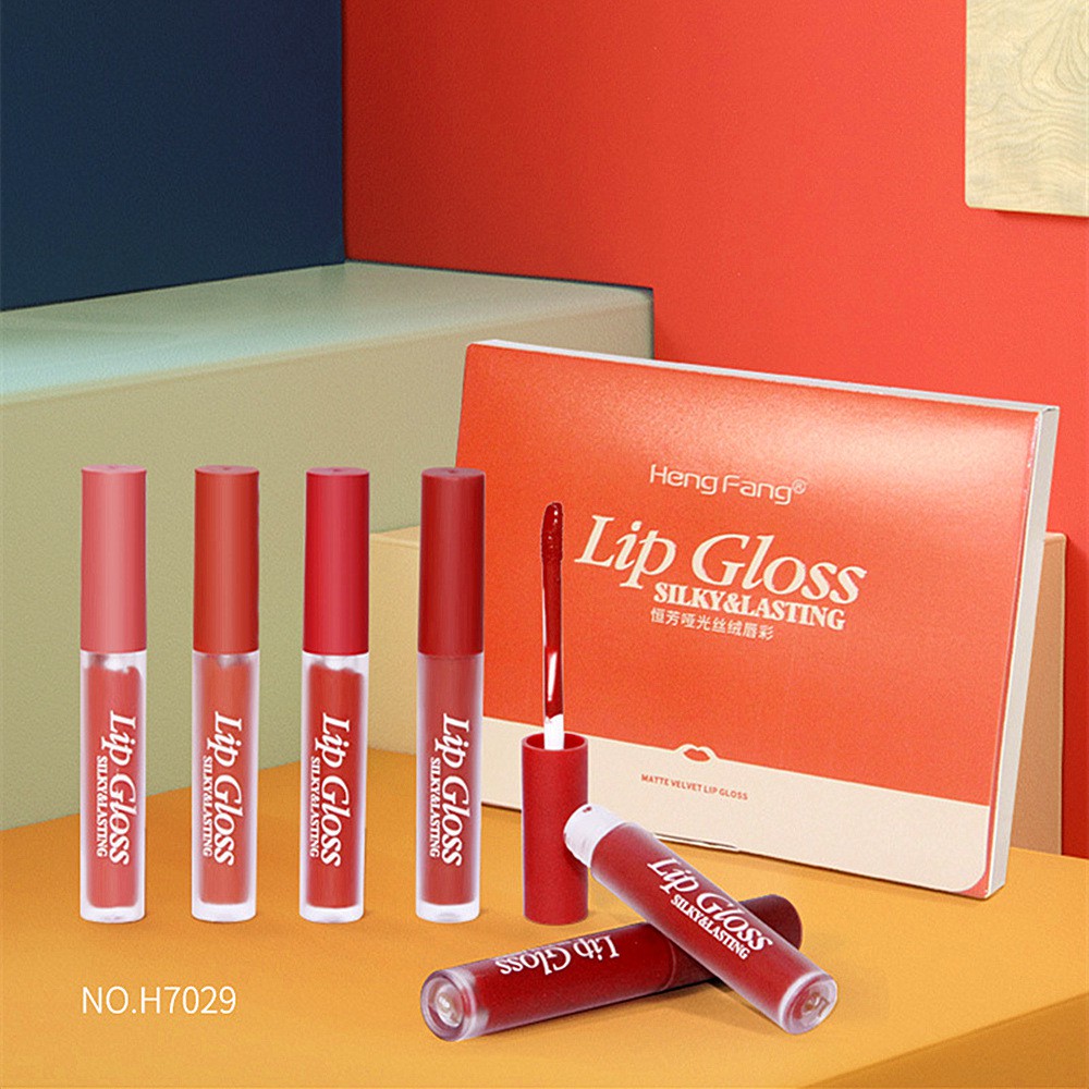 Set 6 Cây Son Kem Lì Heng Fang Lip Gloss Mềm Và Mướt Môi H.7029