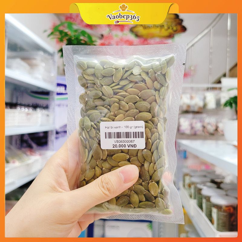 Hạt bí xanh tách vỏ, nhân hạt bí xanh mẩy đều, thơm bùi - Vaobep365