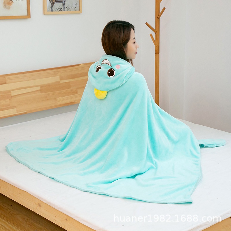 ⚡Thiên đường giáo dục⚡ Khăn Choàng Tắm Hai Lớp Có Nón Trùm Đầu Hình Chó Shiba 0507 Dành Cho Học Sinh