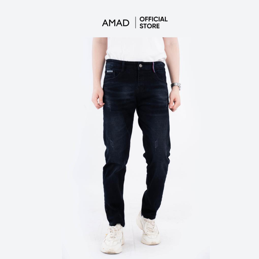[Mã SRBACK010912 hoàn 20K xu đơn 50K] Quần jean nam chất bò đen trơn cao cấp dáng ôm co giãn size từ 50kg đến 80kg AMAD | BigBuy360 - bigbuy360.vn