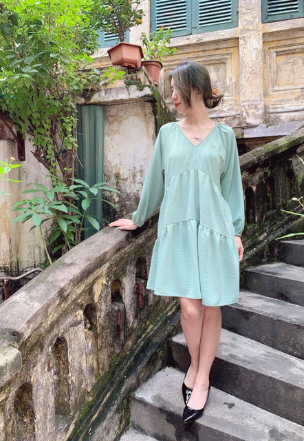 VÁY ĐẦM SUÔNG XOÈ TẦNG CHẤT ĐŨI NHĂN có bigsize bầu bí sz 50-70kg | BigBuy360 - bigbuy360.vn