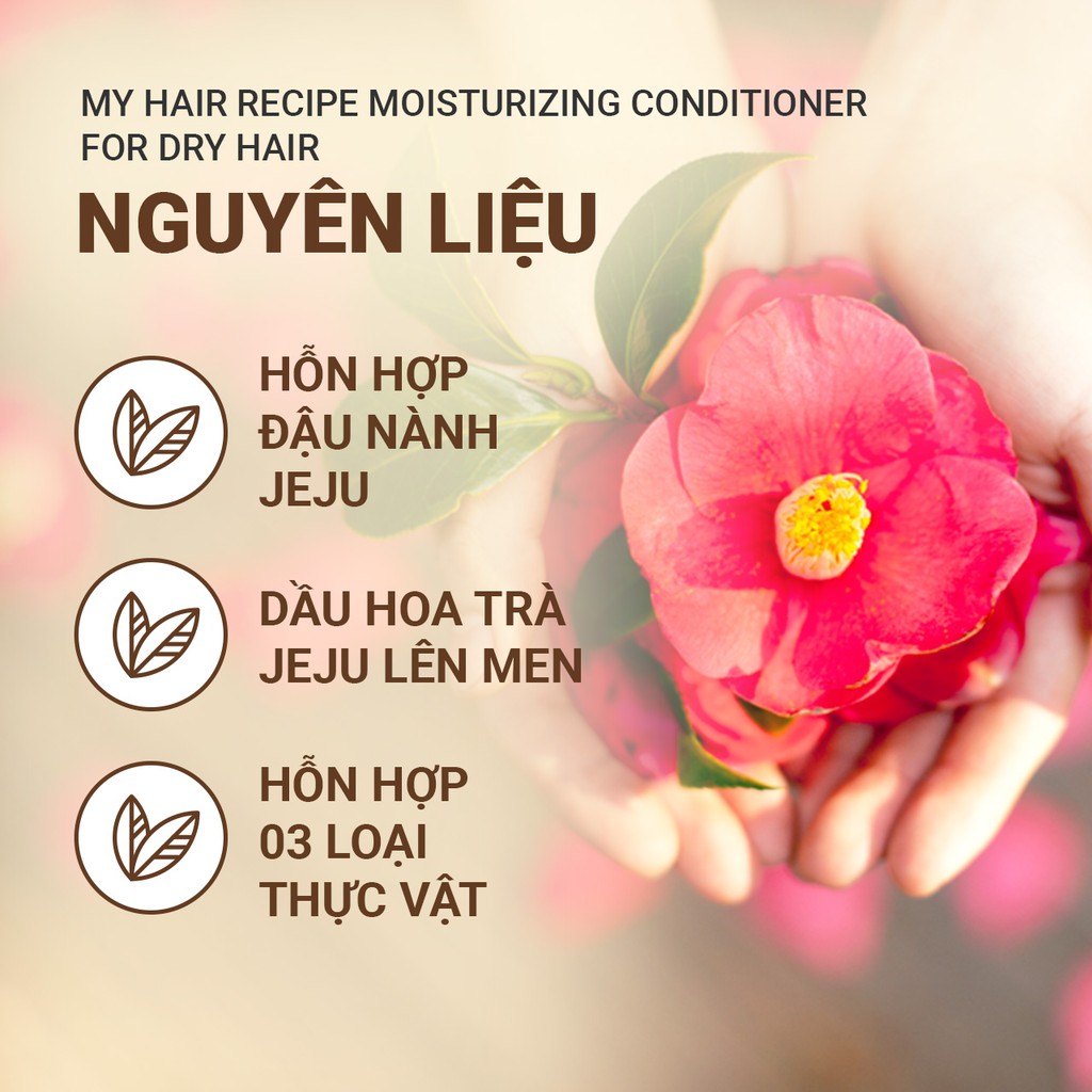 [Mã COSIF03 giảm 10% đơn 400K] Dầu xả dưỡng ẩm innisfree My Hair Recipe Moisturizing Conditioner For Dry Hair 200ml