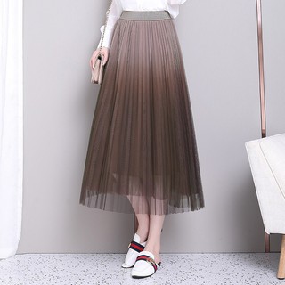 Chân váy xếp ly loang Glandie , chất voan 3 lớp hàng chuẩn QC