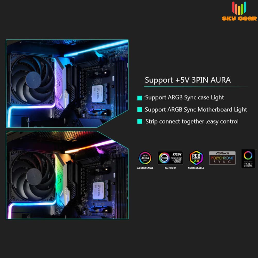 Dây LED Phanteks DIGITAL RGB NEON LED M1, M5, KIT COMBO SET, Phụ kiện đi dây linh hoạt