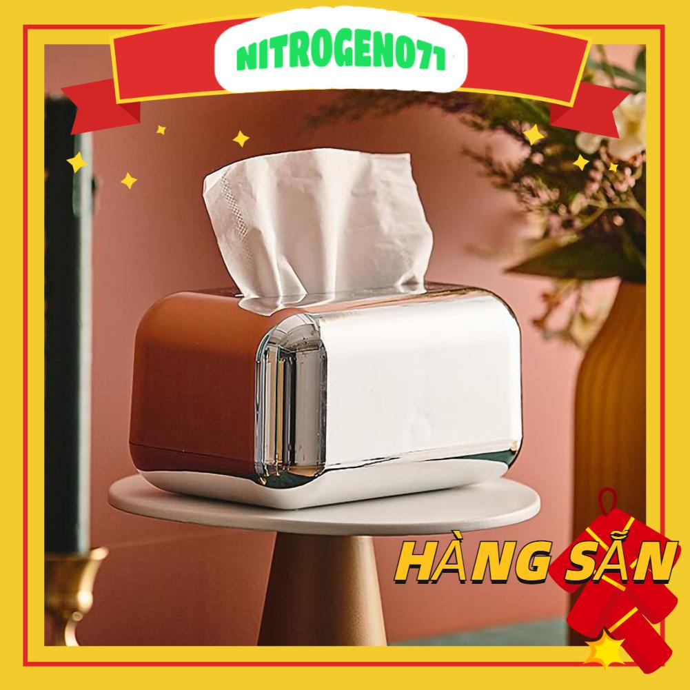 Hộp Đựng Khăn Giấy Từ Tính Mạ Điện Phong Cách Retro