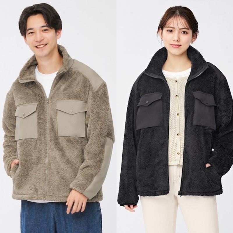 Áo khoác lông cừu nam thời trang Fleecy Fleece của GU - Nhật