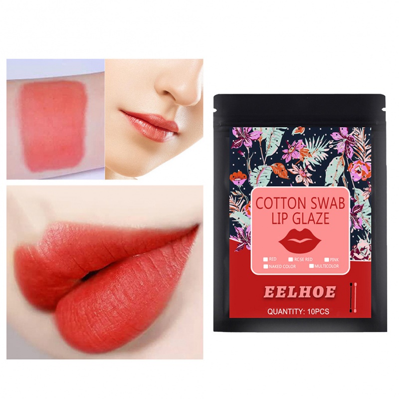 10Pcs Cotton Swabs Matte Lipstick Portable Lip Gloss Creativing Non-fading Silky Texture Lip Tint Makeup Women’s Cosmetics TSLM2 – No >>> top1shop >>> shopee.vn