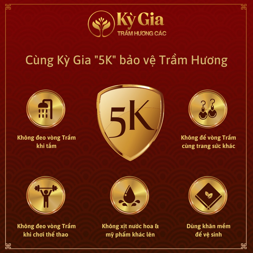 Vòng Tay Trầm Hương Kỳ Gia Mix Charm Vàng Chữ Phạn Chú Om Mani Padme Hum