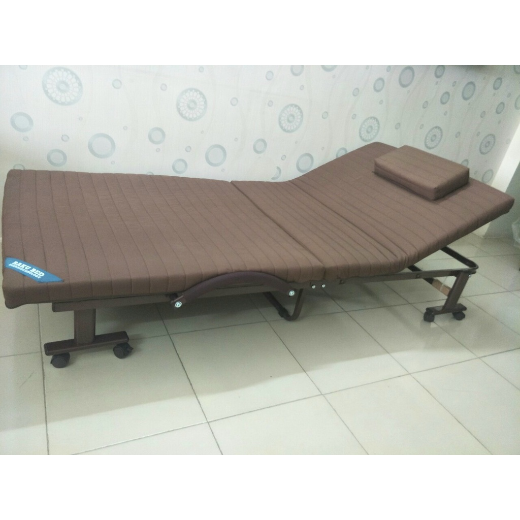 Giường gấp Hàn Quốc RAKU BED rộng 1.2m dài 1,9m _ Giường gấp đơn có 2 màu màu xanh và màu nâu- Bảo hành 12 tháng