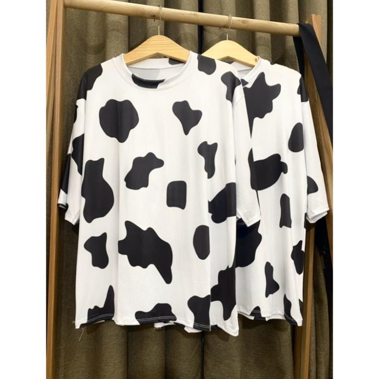 [Hàng VNXK]Áo Thun Unisex🌸 Phông Tay Lỡ Loang Màu Bò Sữa Dáng Rộng Nam Nữ | BigBuy360 - bigbuy360.vn