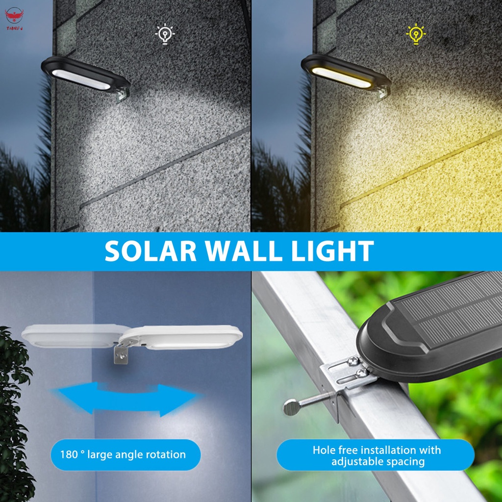 Đèn Năng Lượng Mặt Trời 180° Đèn LED Năng Lượng Mặt Trời 400LM Gắn Tường Chống Trầy Xước Chống Thấm Nước Có Giá Đỡ Tiện Lợi