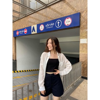 Áo sơ mi oversize (Nude/Đen/Xanh/Hồng)