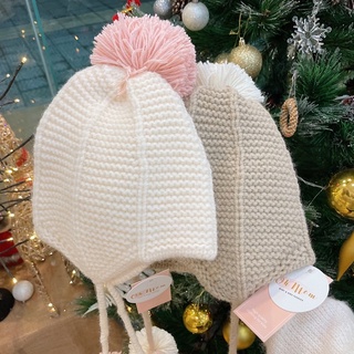 mũ len bịt tai hai dây cột cho bé